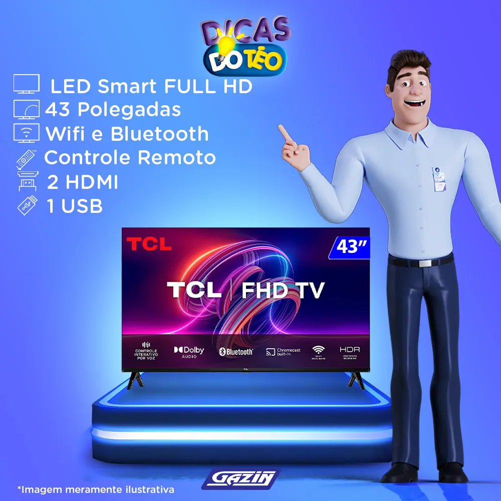 Tv TCL 43 FHD - 43S5400 - Android Tv Smart – HDR - Control de voz