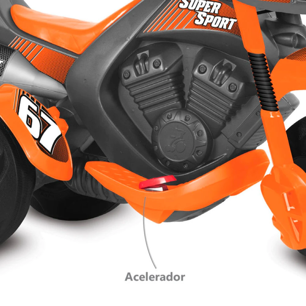 Moto Elétrica Infantil Super Moto Elétrica GP Grafite 6v - Bandeirante