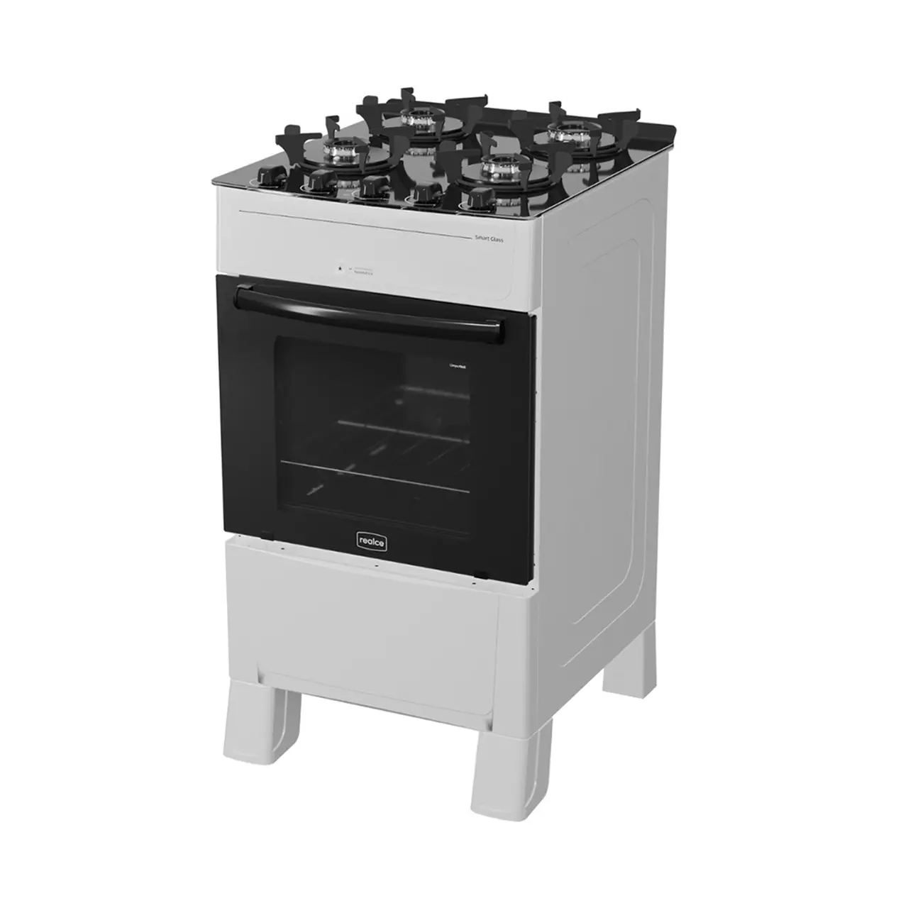 Fogão Realce Smart Glass 4 Bocas Automático Mesa de Vidro 50L