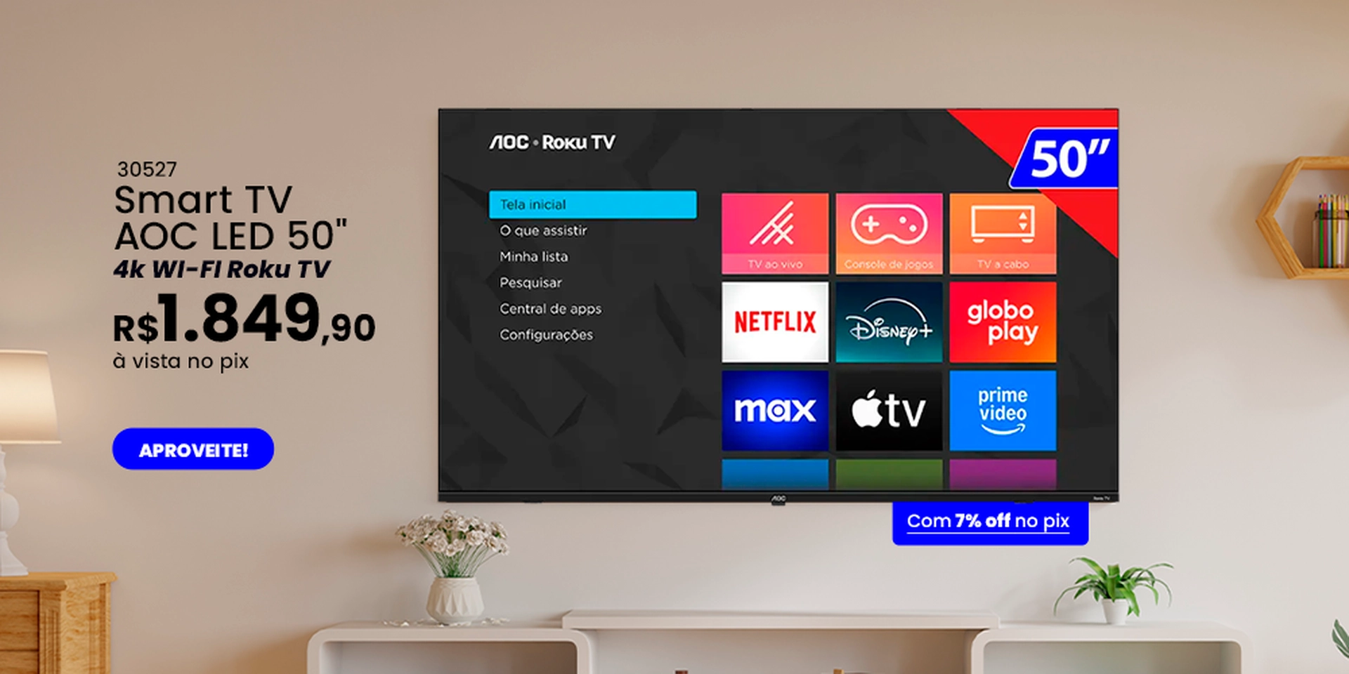 Cooperado Smart Tv Aoc 30527 - 12 a 24-11