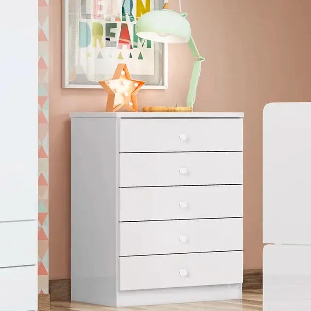 Cômoda Henn Bala de Menta 5 Gavetas 