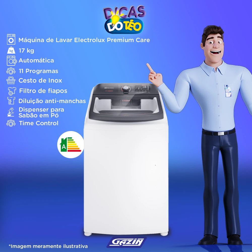 Máquina de Lavar 17kg LEC17 Branca Premium Care com Cesto Inox, Jet&clean e Time  Control 220V - Carajas