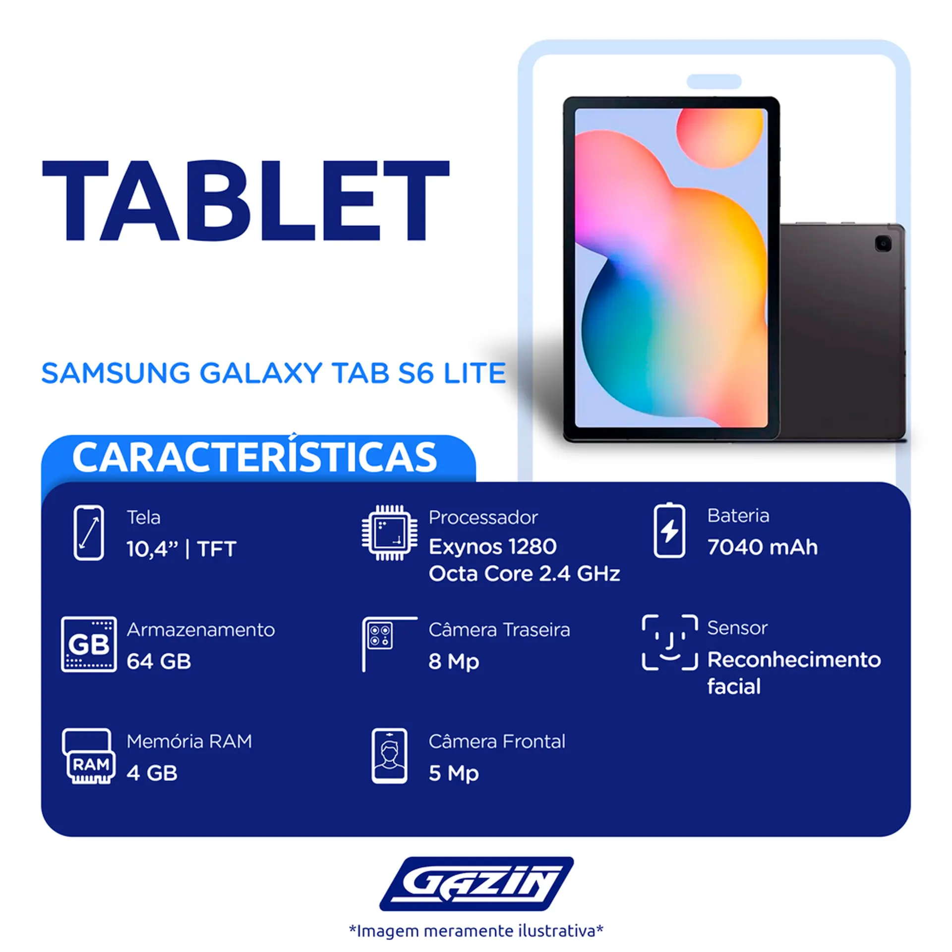 Tablet Samsung Galaxy Tab S6 Lite Wi-Fi 64GB 4GB