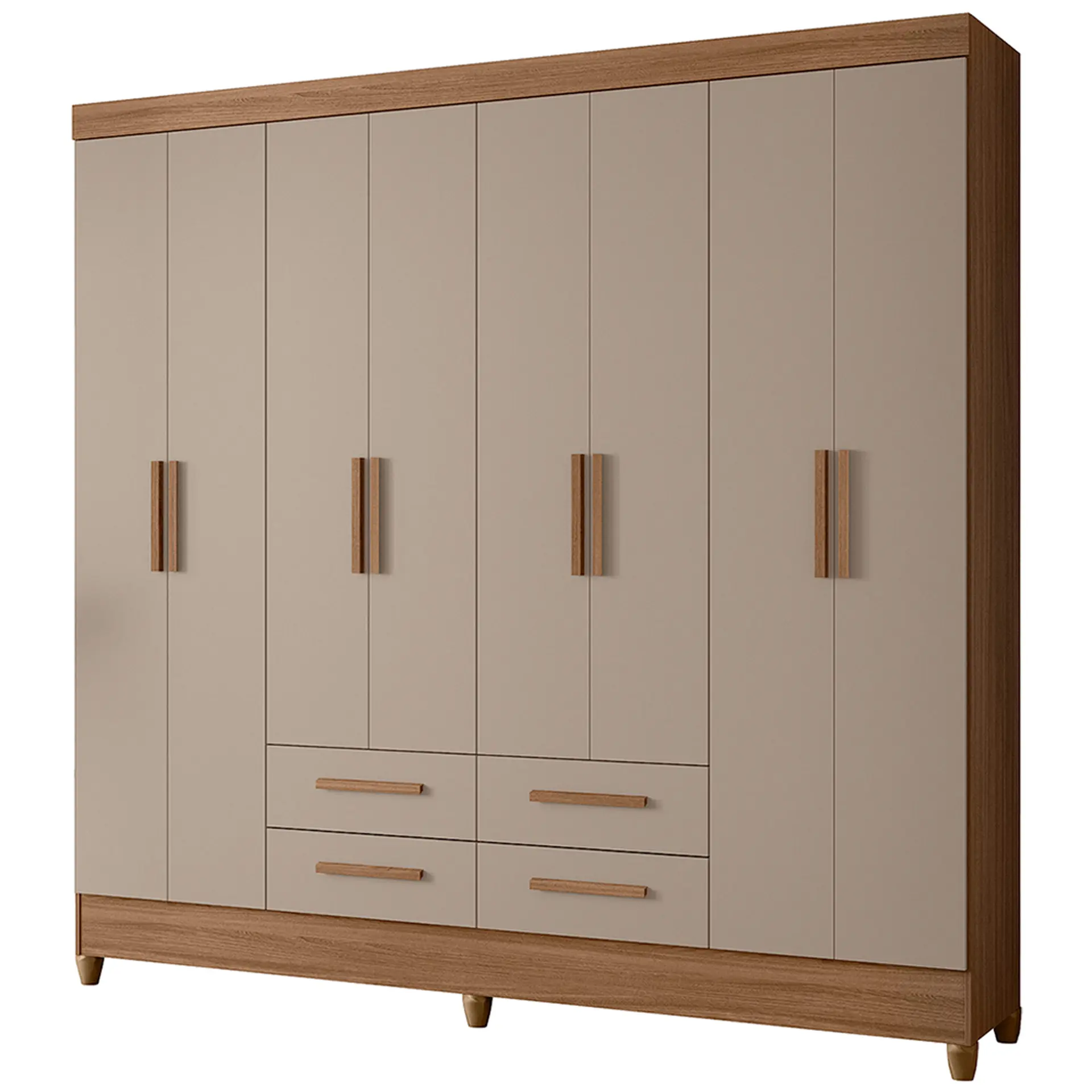 Guarda-Roupa Casal 8 Portas Bater 4 Gavetas MDP Flórida Moval Roupeiro