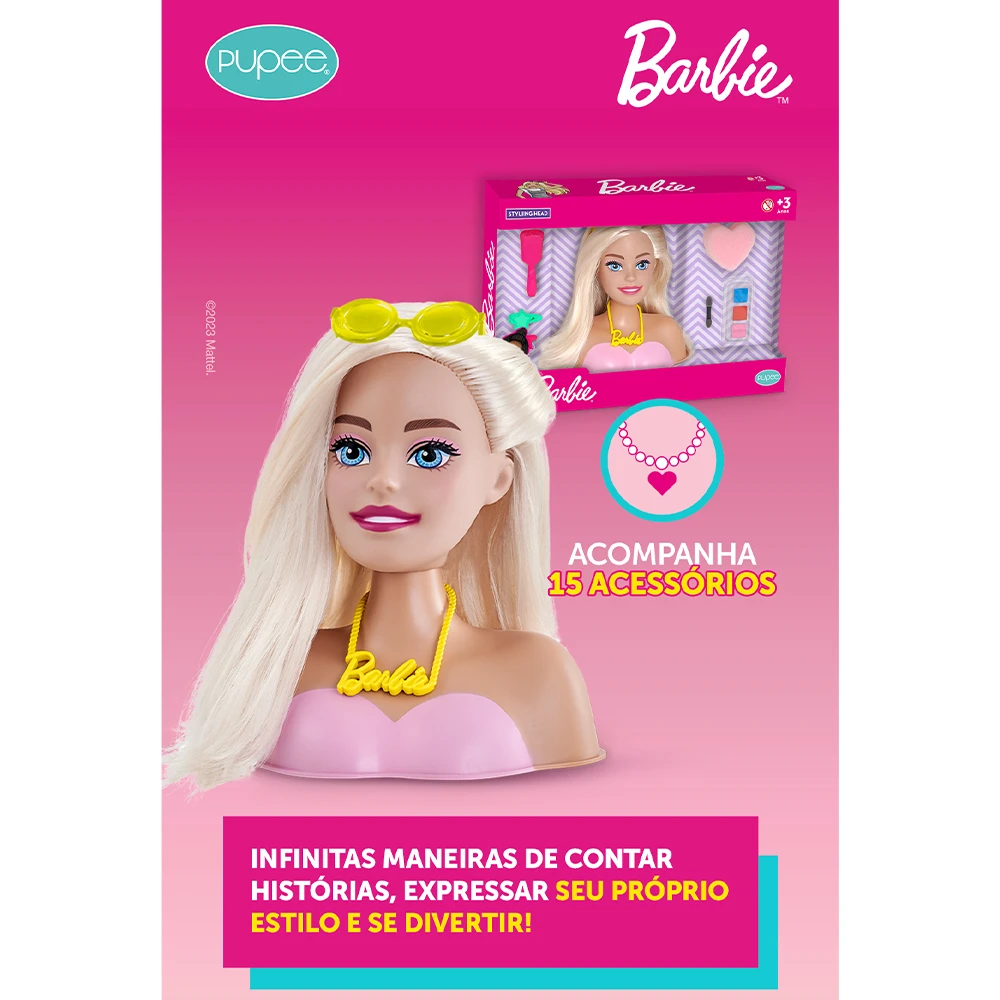 Boneca Barbie Busto Styling Head Sparkle Pentear E  MaquiarMATTELBrinquedosUrban Baby Store1242Brinquedos