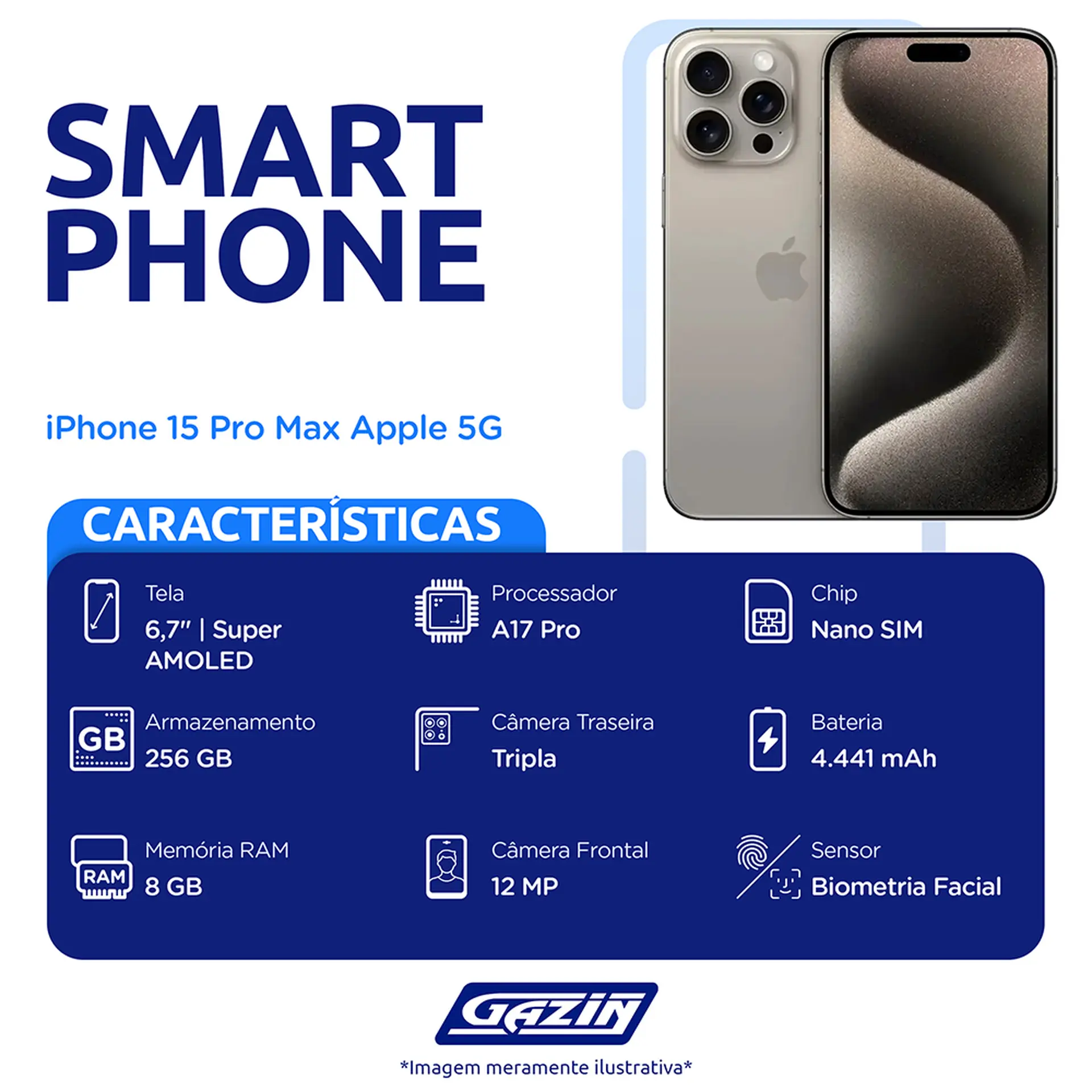 iPhone 15 Pro Max｜1024gb｜SIMフリー版 Apple iPhone 15 Pro Max (256 GB) Titânio Preto - Eletrosam | A