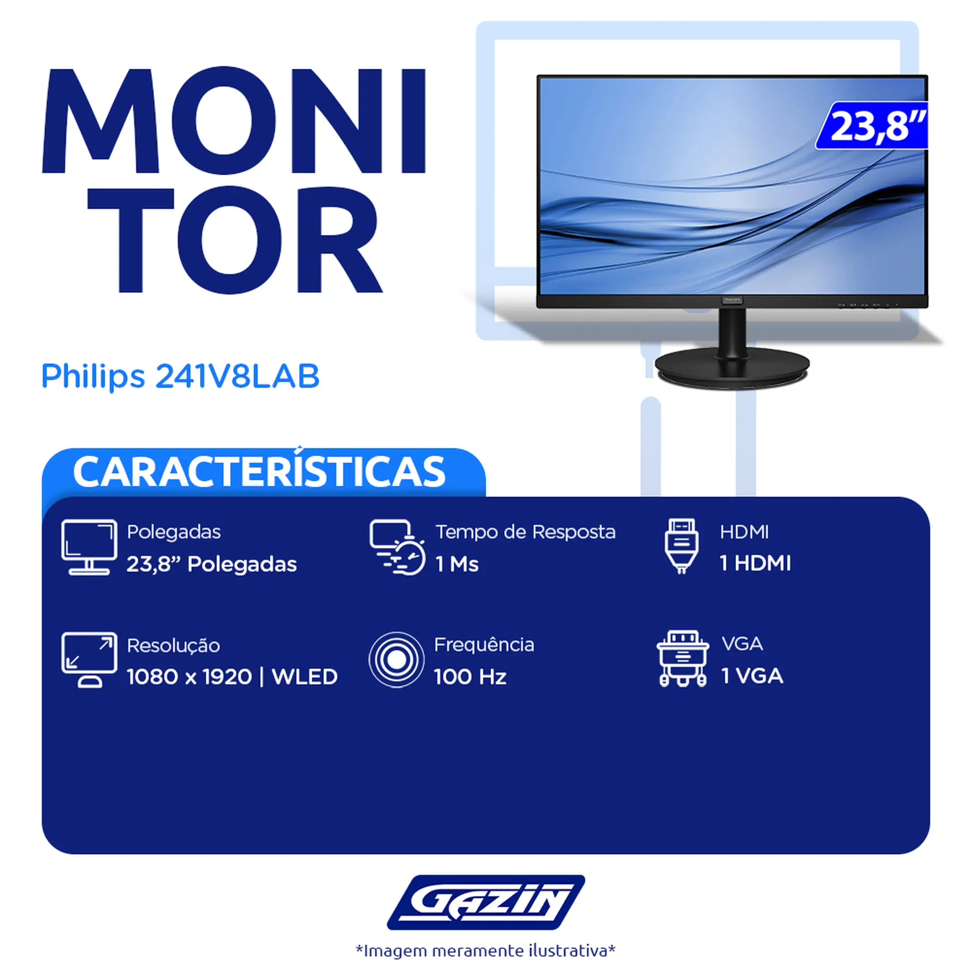 Monitor AOC W-LED 23,8