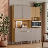 Cozinha Compacta 7 Portas 2 Gavetas em MDP Tropical Nicioli