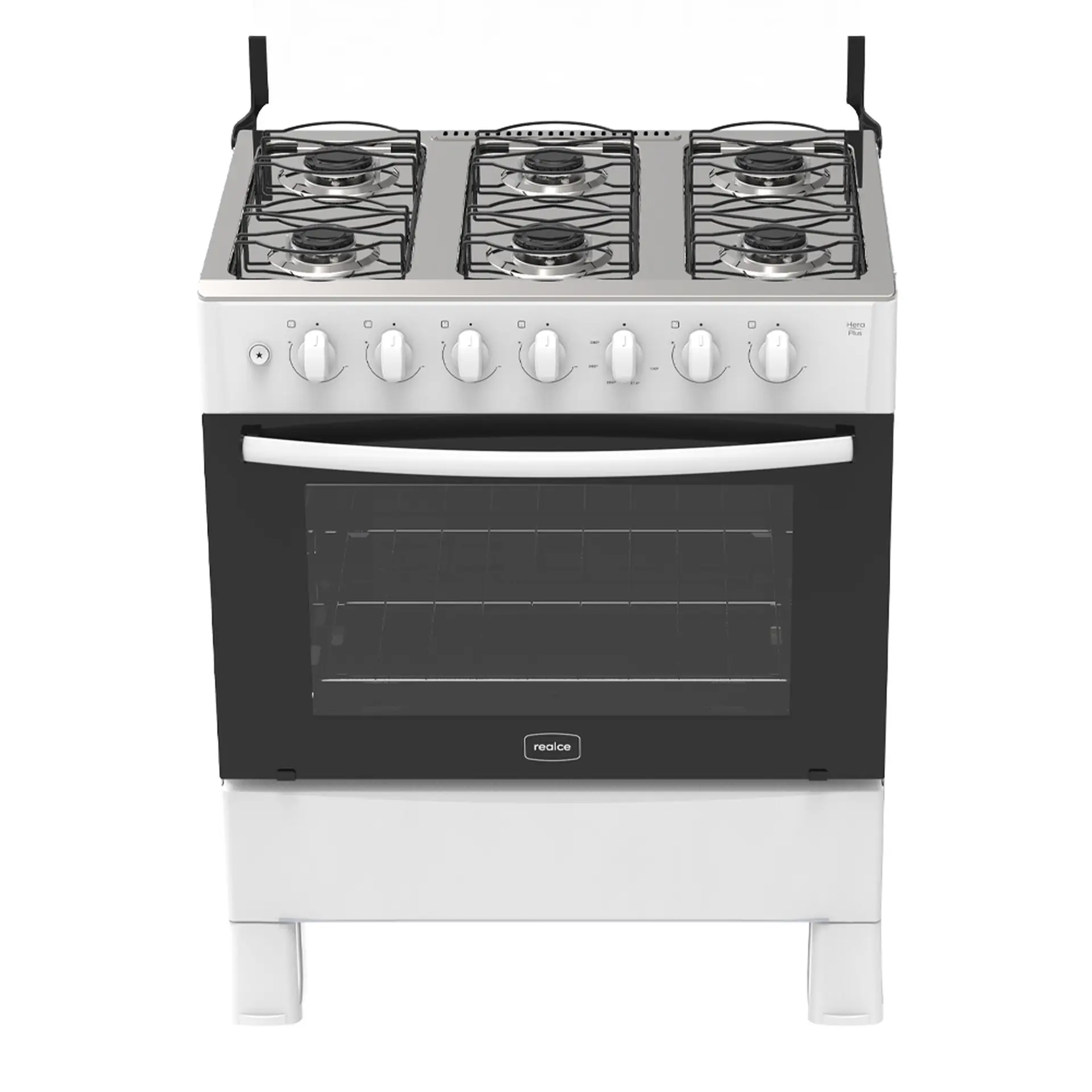 Fogão Realce 6 Bocas Hera Plus Automático Mesa de Inox Forno 94L