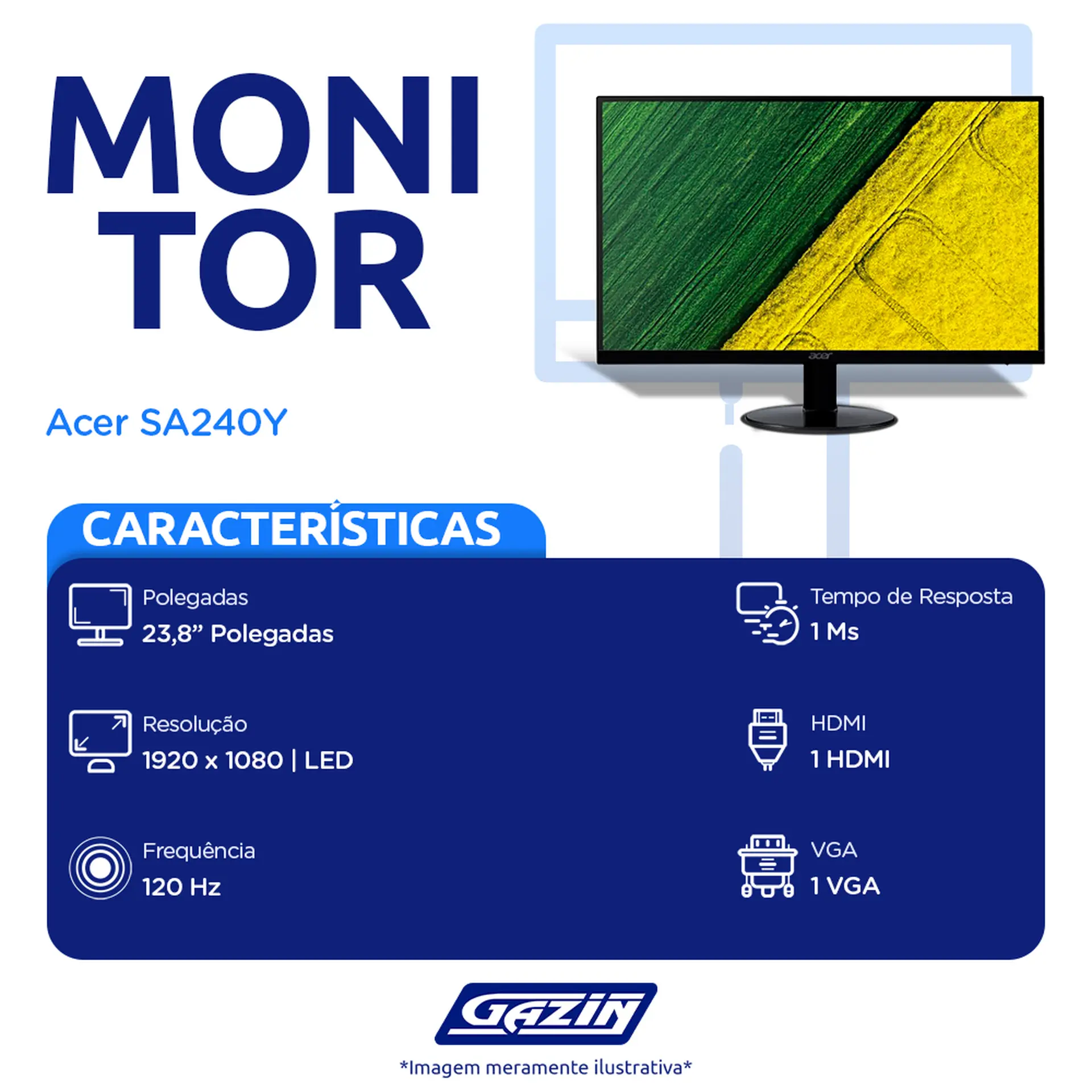 Monitor Acer LED 23,8