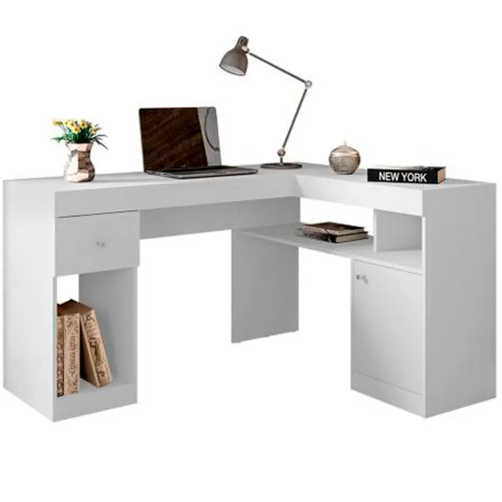 Mesa Escritório Escrivaninha Com Gaveta e Porta Objetos 90cm Web