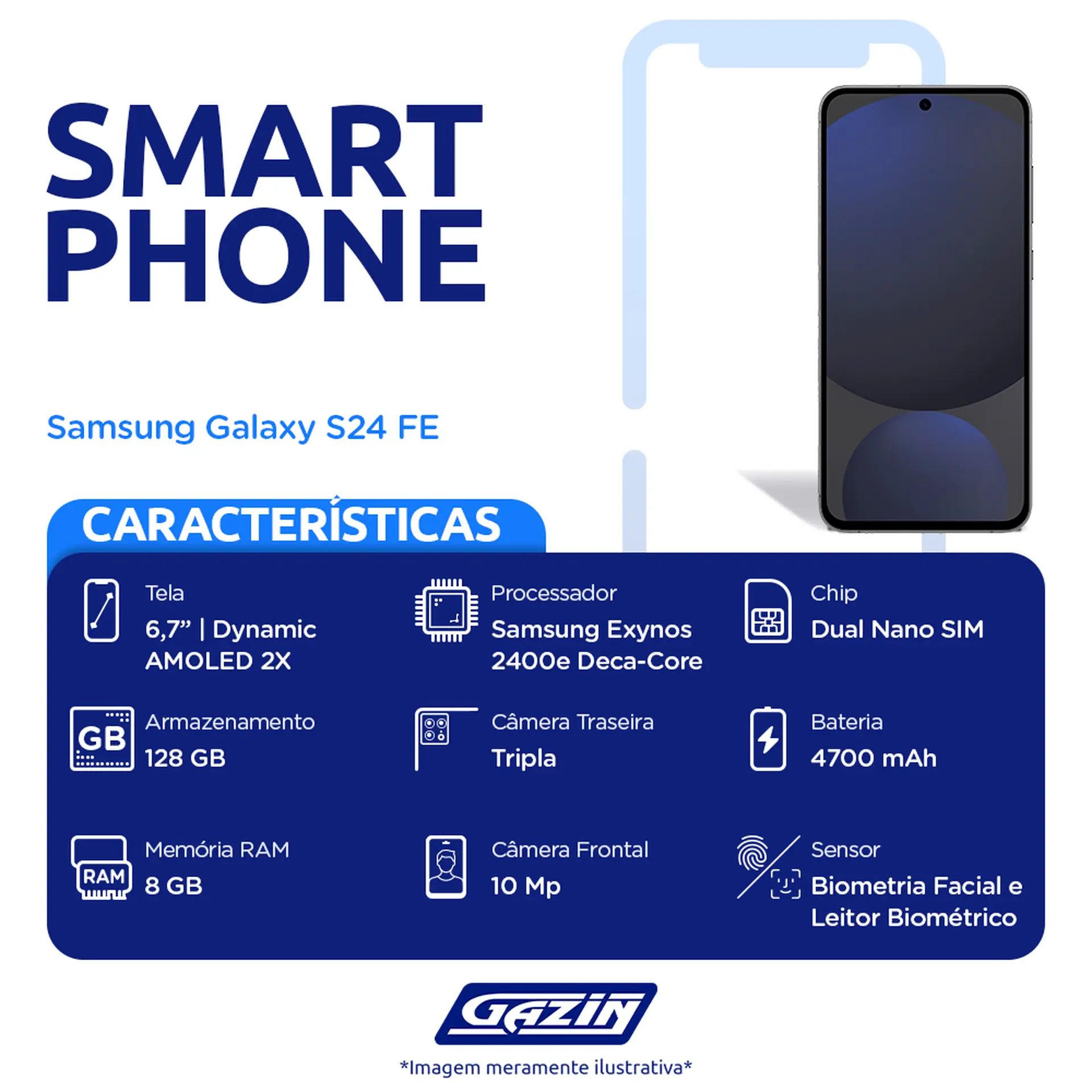 Galaxy S24 FE グラファイト128GB Smartphone Samsung Galaxy S24 FE 5G | Casas Bahia