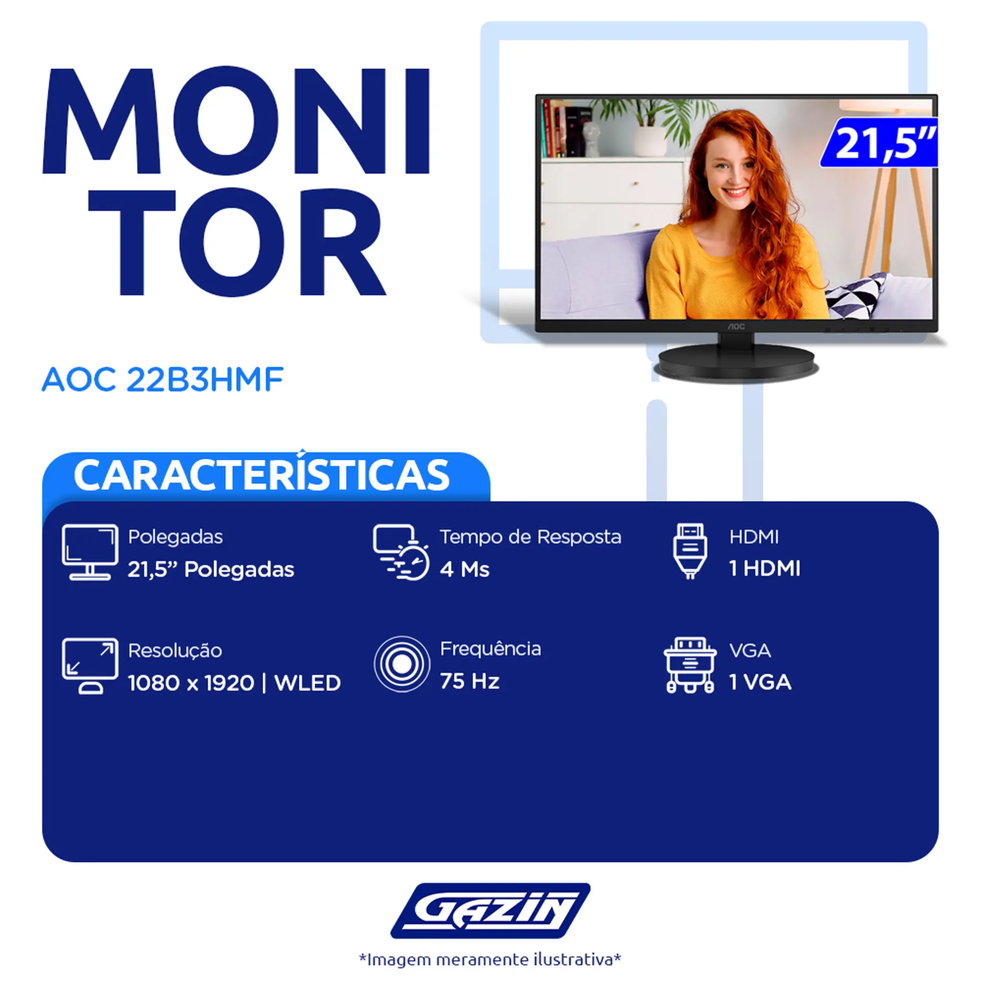 Monitor AOC W-LED 21,5