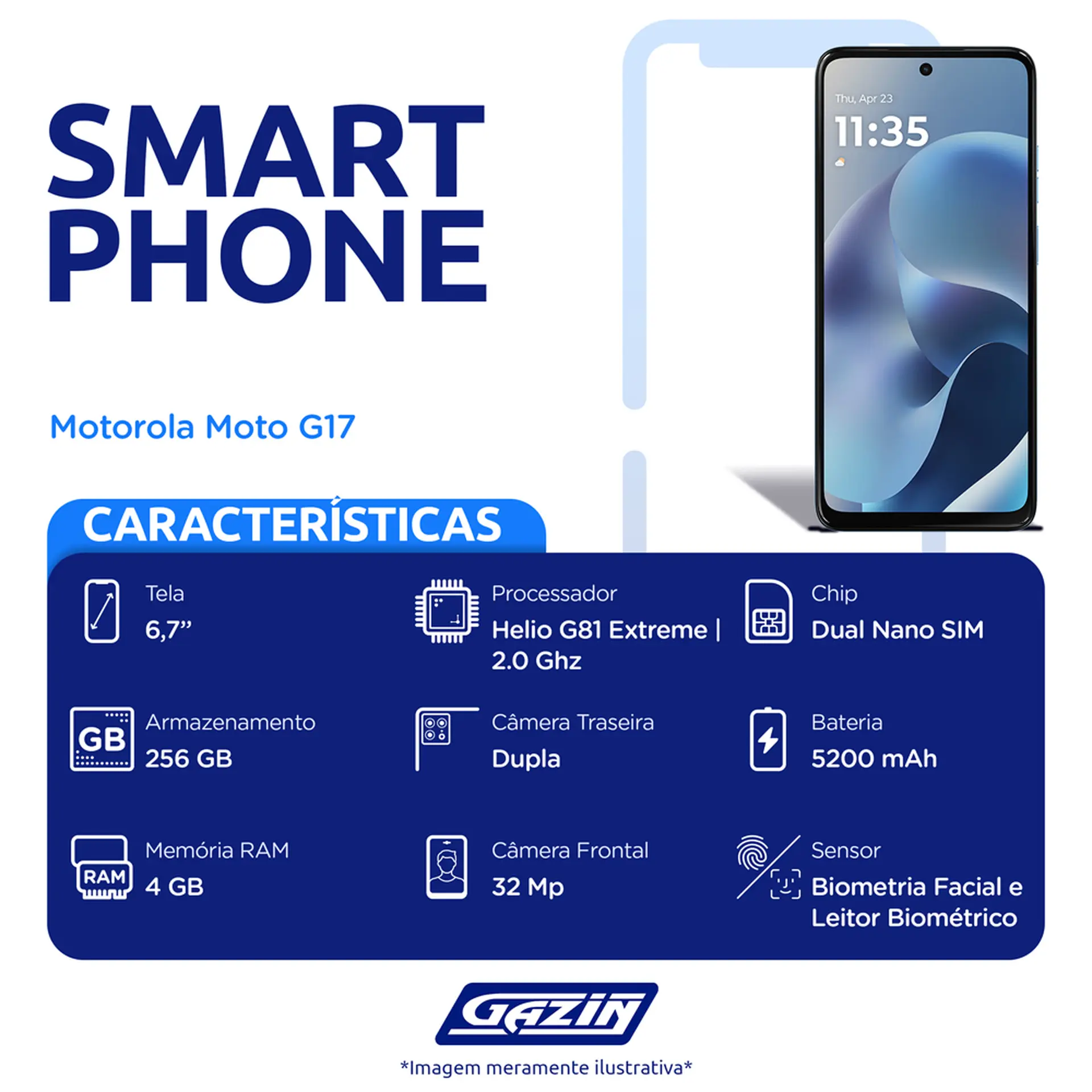 Smartphone Motorola Moto G17 6.7