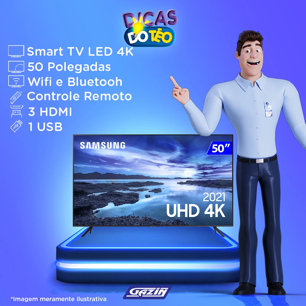 Samsung UN50AU7700GXZD - Smart TV LED 50, 4K UHD, Wifi, HDMI