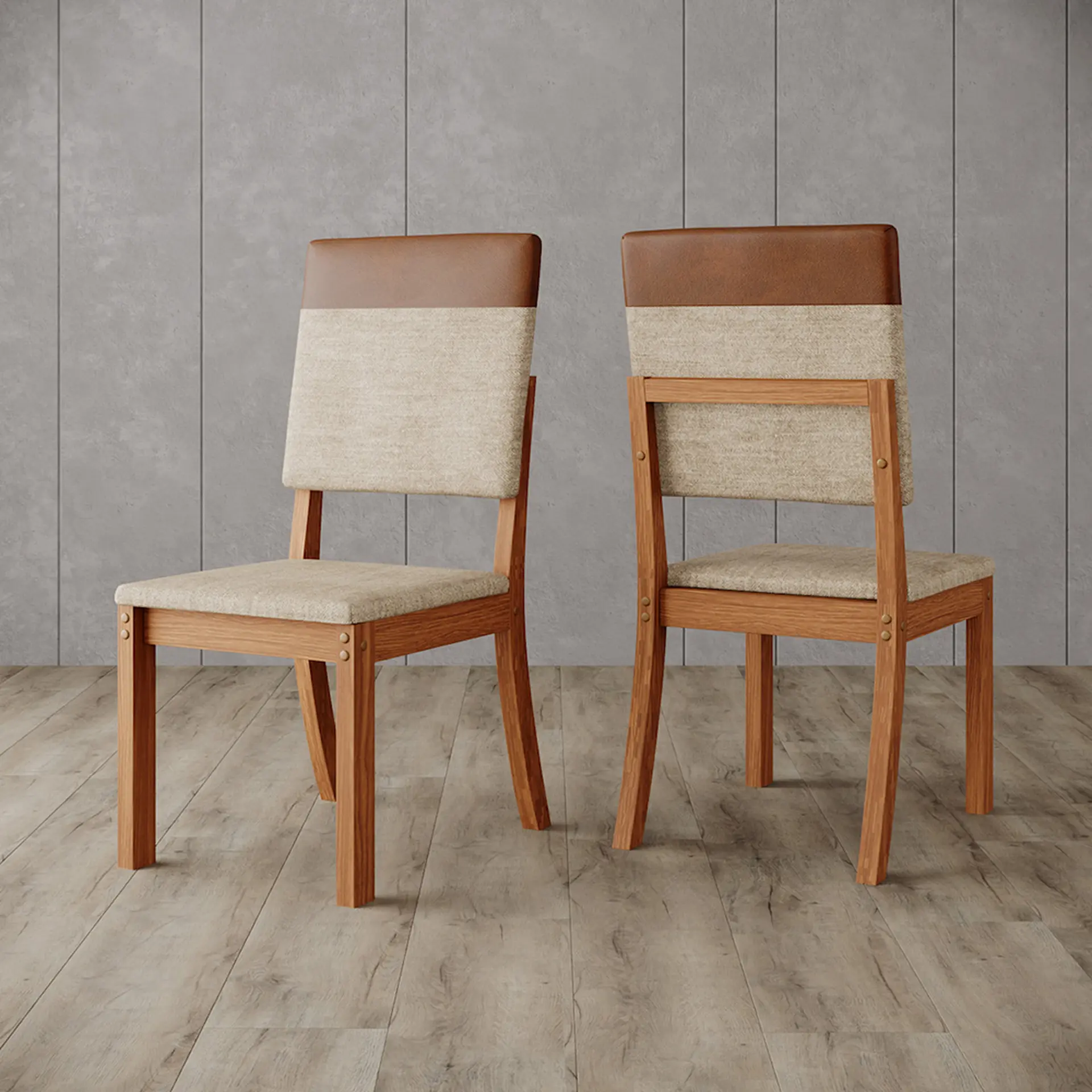 Conjunto de Mesa 6 cadeiras Assento Estofado Natali Henn