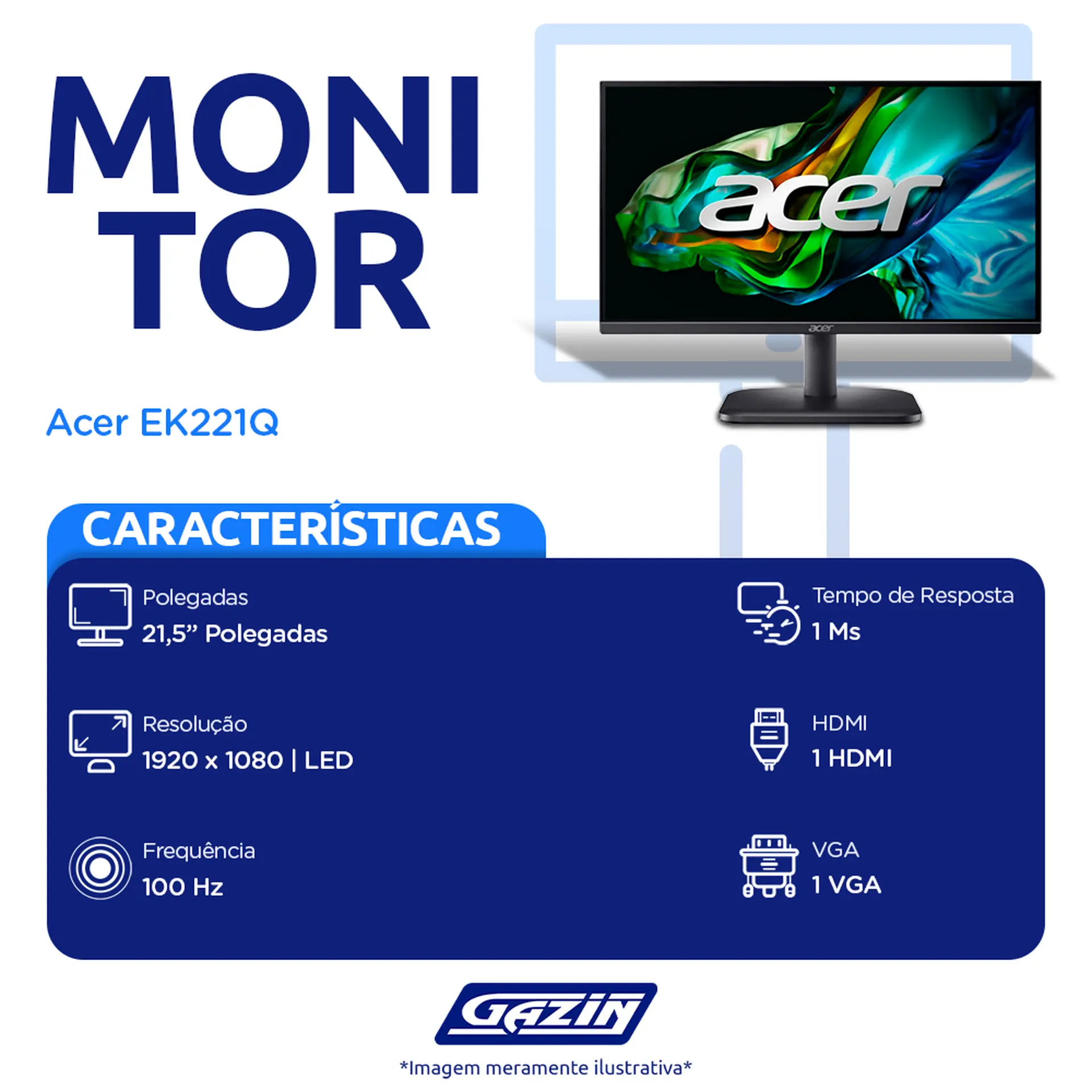 Monitor Acer LED 21