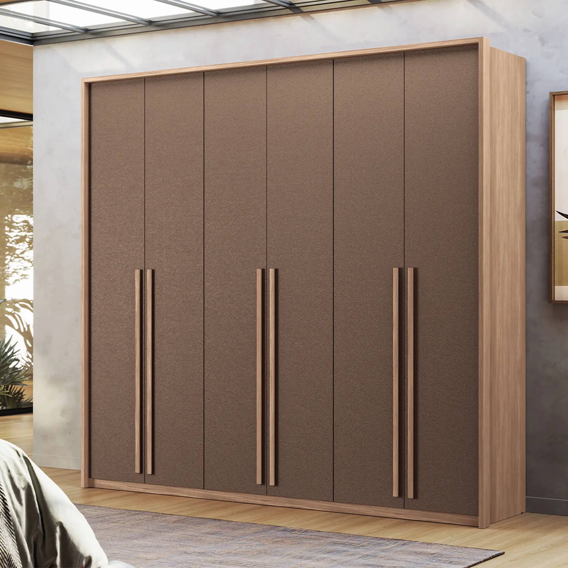 Guarda-Roupa Casal 6 Portas Bater 4 Gavetas Genova Santos Adira