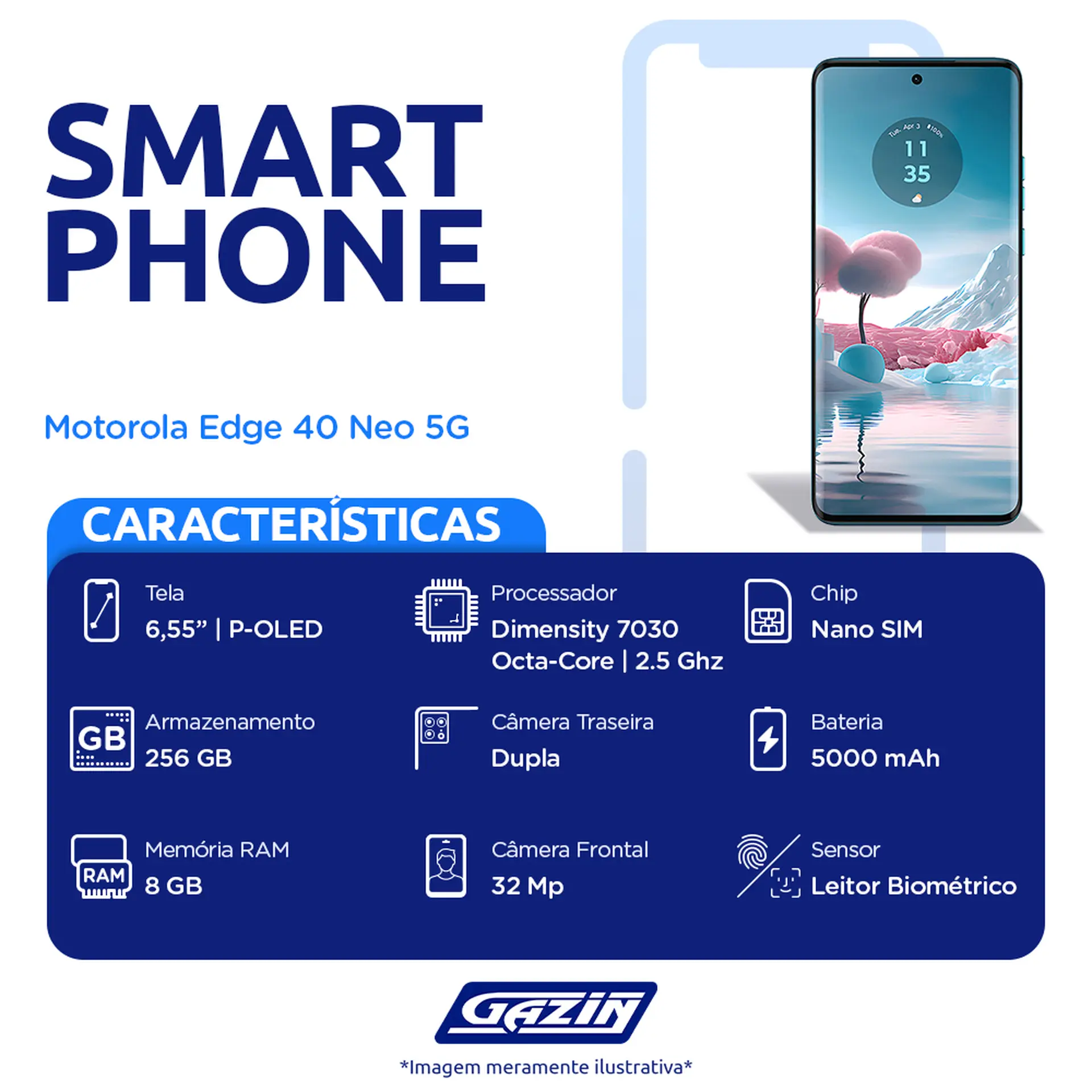 Smartphone Motorola Edge 40 Neo 5G 6.55