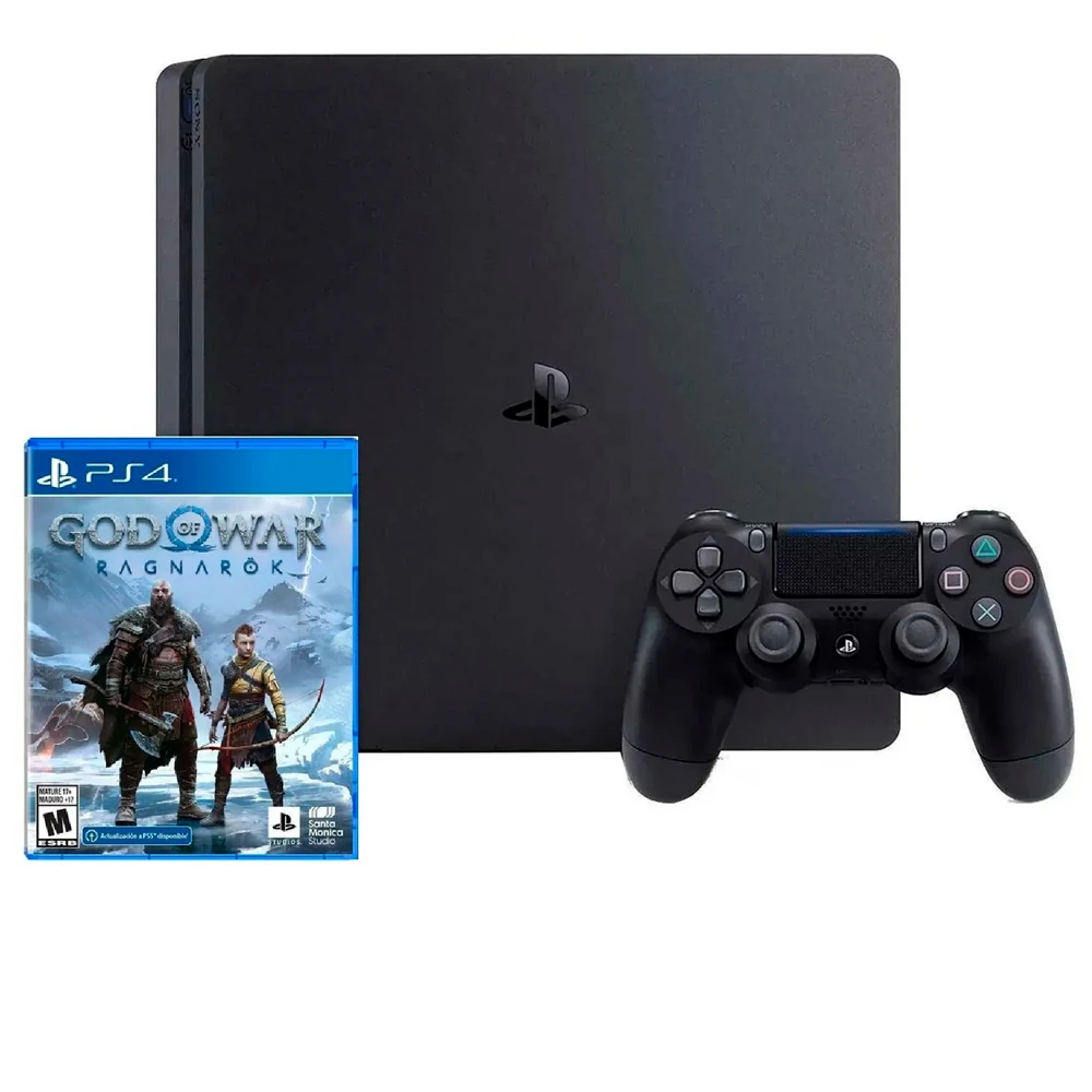Console Sony PS4 Slim - Edição Jogo God of War Ragnarok, 1TB, Preto