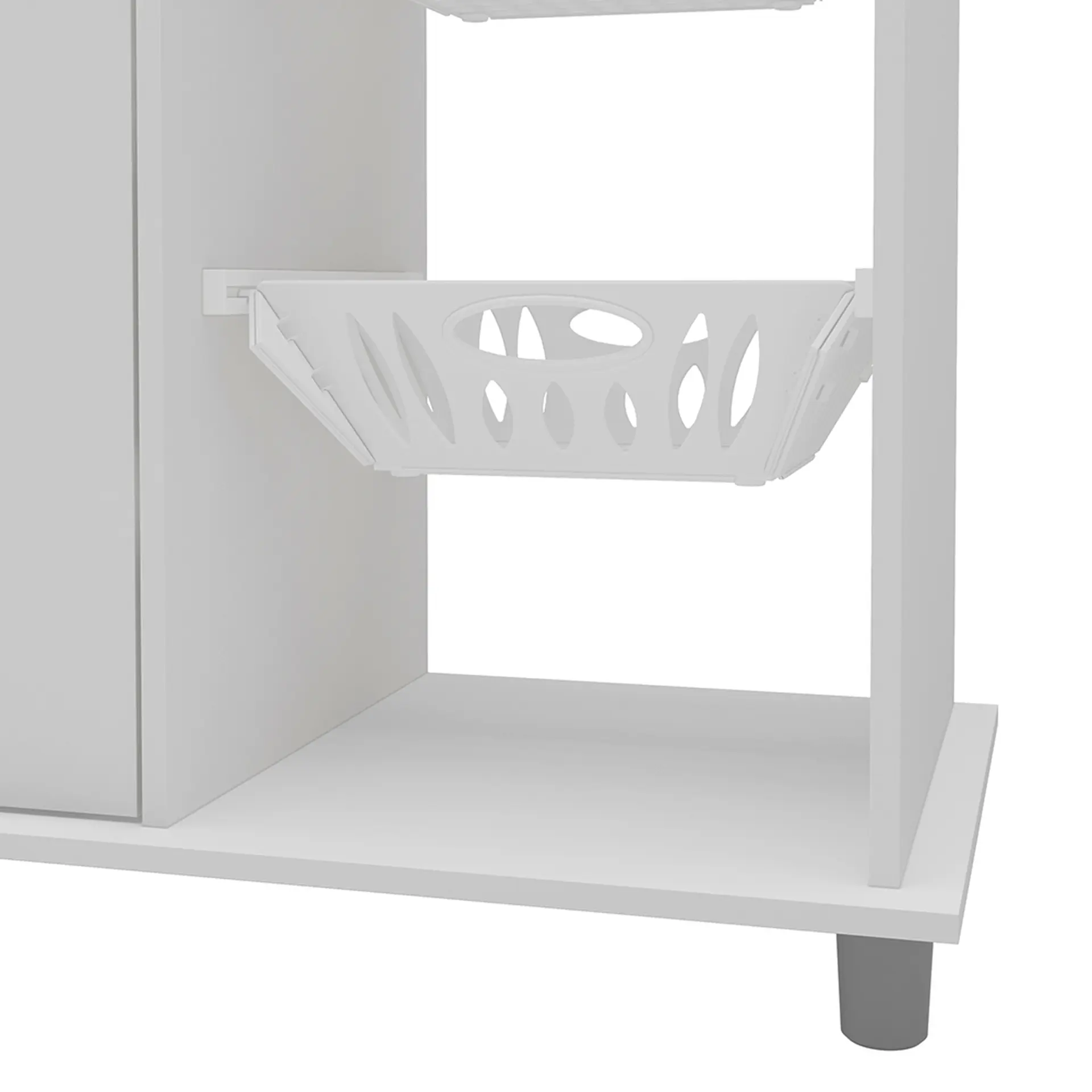 Polifurniture Compact Kitchen Storage Cabinet, White