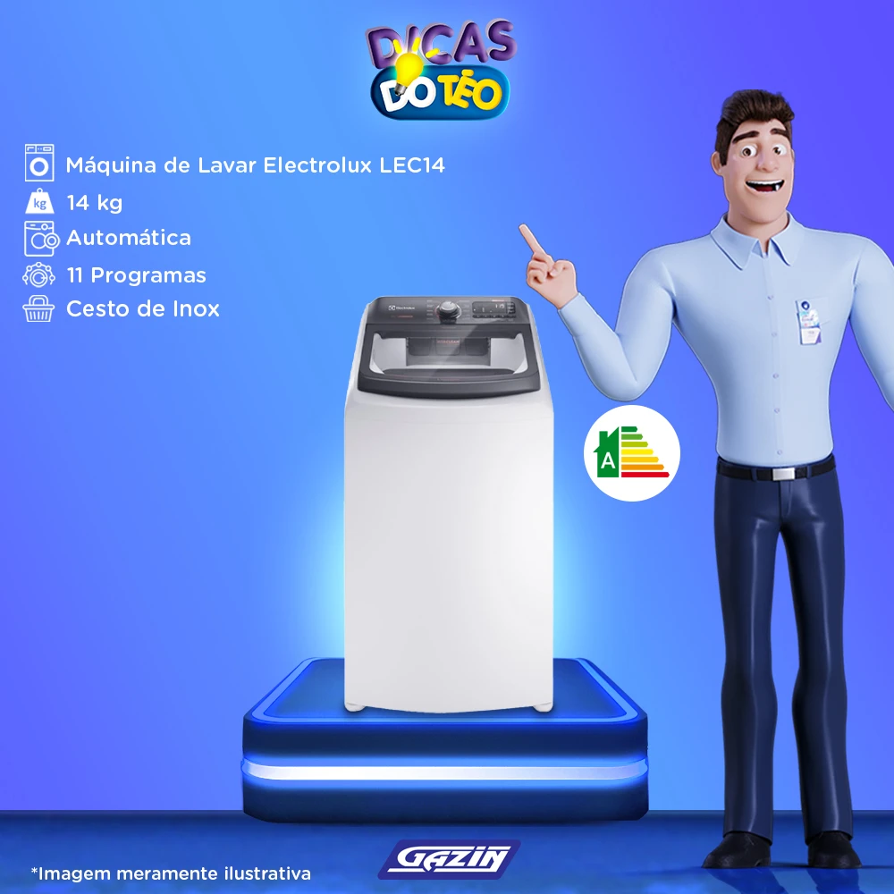 Máquina de Lavar 14kg Electrolux Premium Care com Cesto Inox, Jet&clean e Time  Control (LEC14) 220V