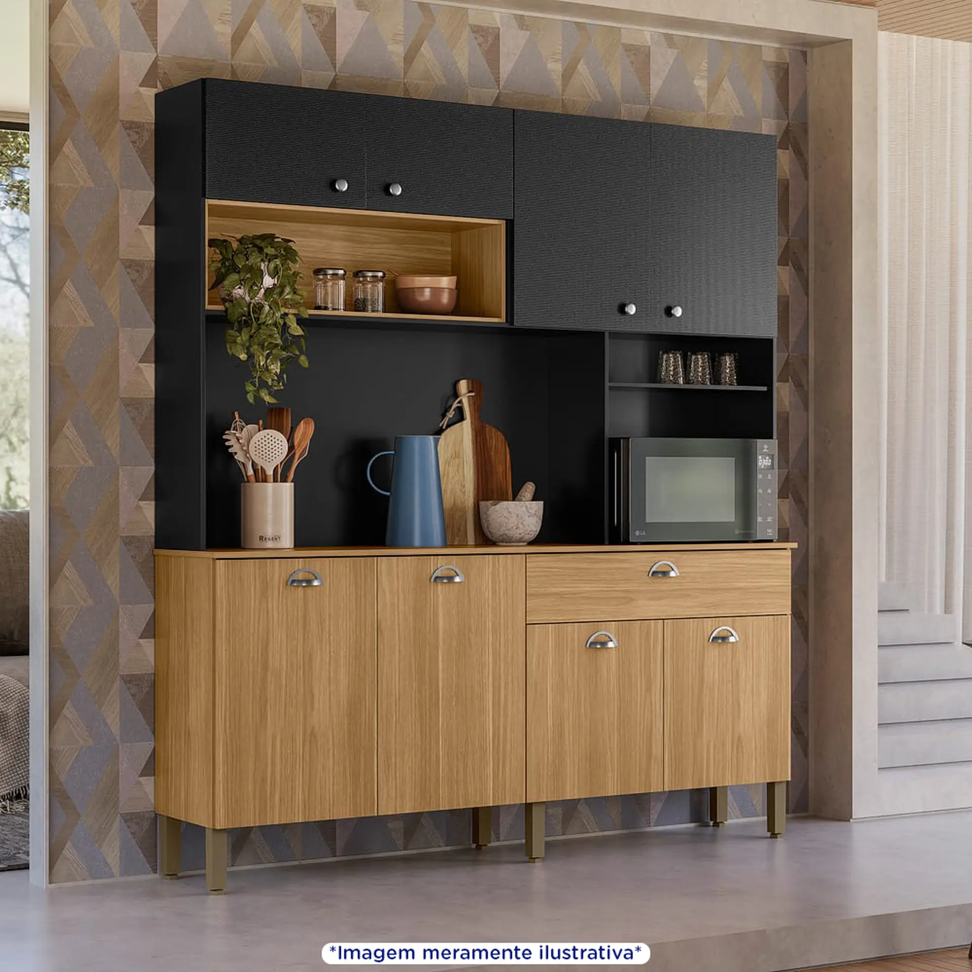 Cozinha Compacta 8 Portas 1 Gaveta Core Kit's Paraná